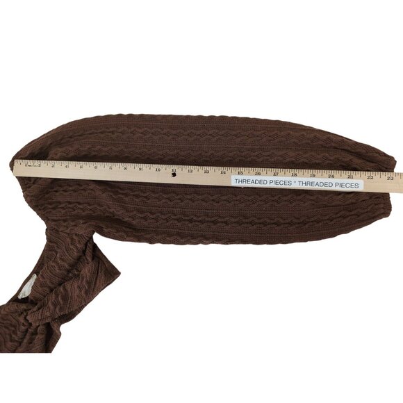 Altard State Crop Knit Bandeau Top Womens XS Brown Balloon Sleeve Boho Festival - Picture 8 of 8